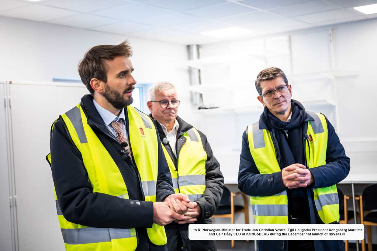 Kongsberg Starts Up World’s First Ship-Sized Hydrogen Powertrain